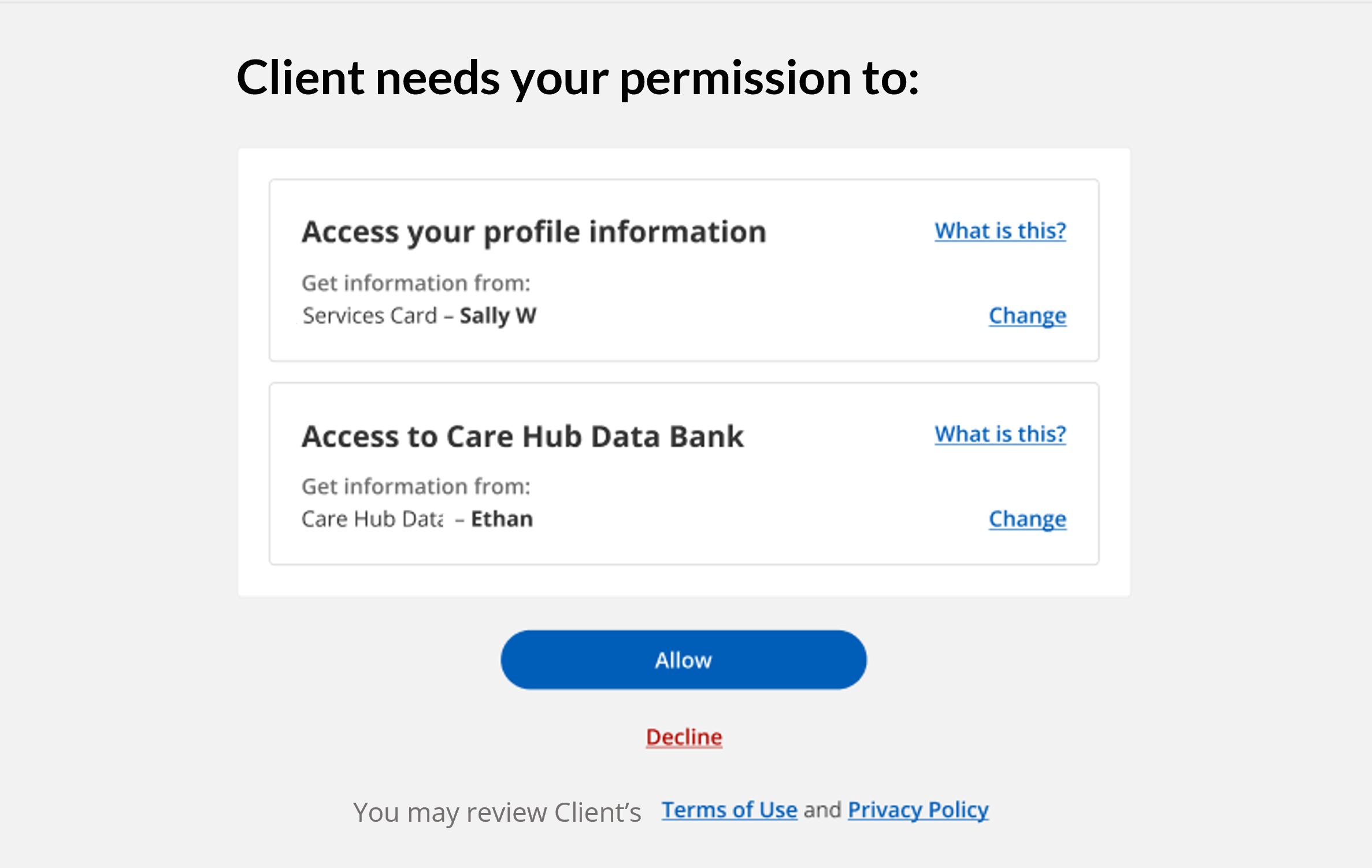 Figure: Sample Consent Screen